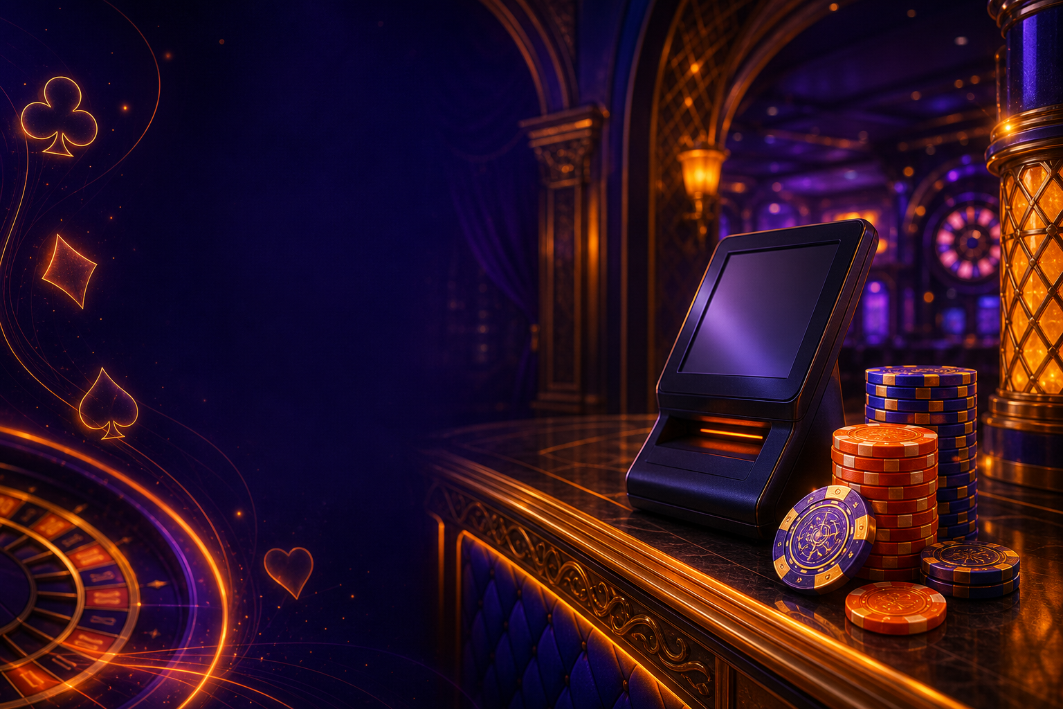 Betshah Casino indigo and gold cashier terminal